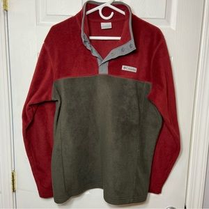 Columbia Men’s Medium Red/Grey Button Up Pullover